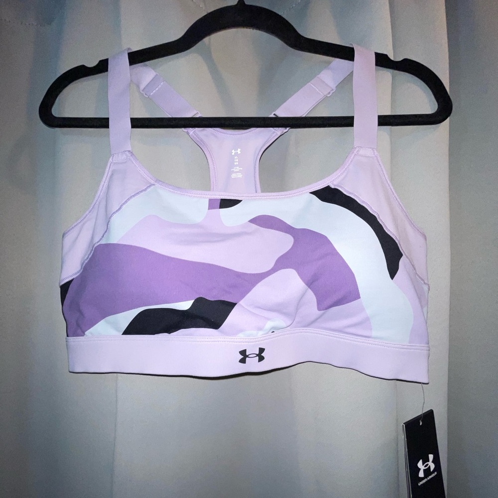 Purple Under Armour Camo Sports Bra feminine, quiet luxury